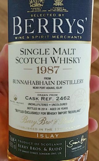 Bunnahabhain 1987 26 Year Old Cask 2462 - Berry Bros & Rudd. Exclusively for Whisky Import Netherlands (WIN)